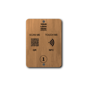 Wood Wall Stand Natural QR & NFC