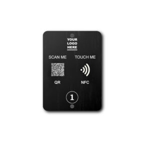 Wood Wall Stand Black QR & NFC