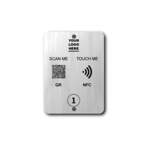 Wood Wall Stand Silver QR & NFC