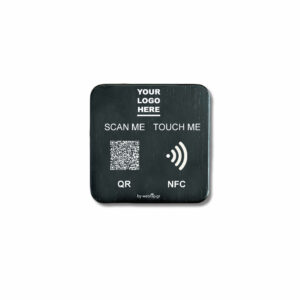 Wood Stand Black QR & NFC