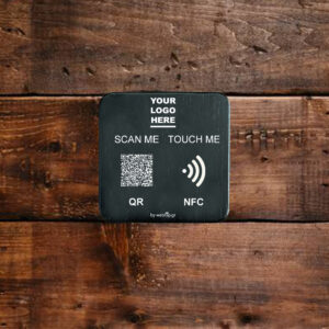 Wood Stand Black QR & NFC