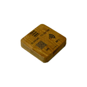Wood Stand Natural QR & NFC