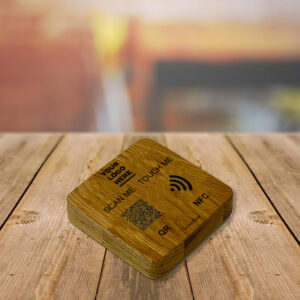 Wood Stand Natural QR & NFC
