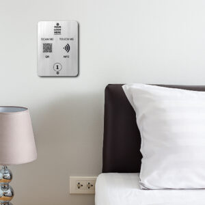 Wood Wall Stand Silver QR & NFC